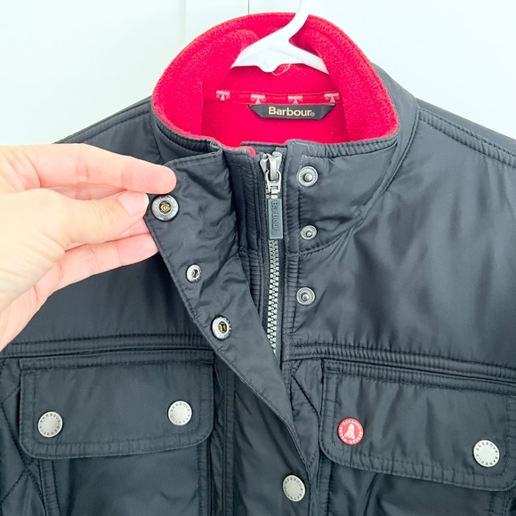 Barbour Women's South Shields Quilted Fleece Lined Jacket in Black Size 12 - Picture 4 of 6